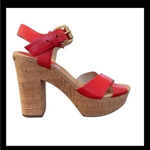 Michael Kors Red Platform Sandals Sz 7